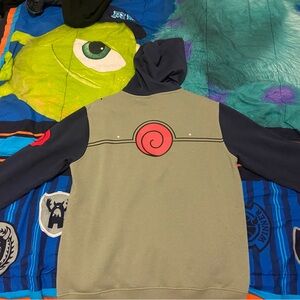 Anime-Inspired Hoodie with Red Spiral Design